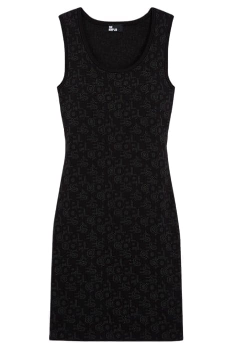 ROBE JACQUARD LOGO ALL OVER BLACK DARK GREY 5