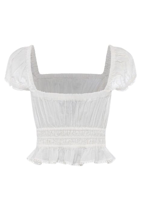 ALMO COTTON SQUARE NECK TOP WHITE 4