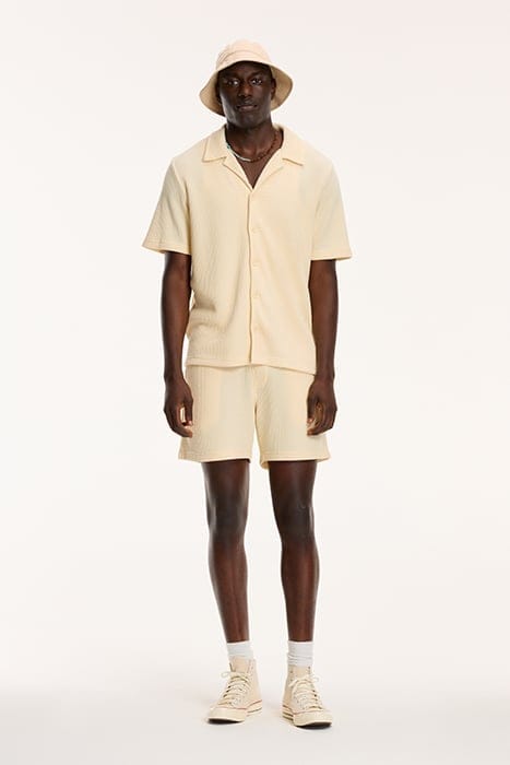 MEN OSCAR WAFFLE STRUCTURE SHORTS LIGHT BEIGE 3