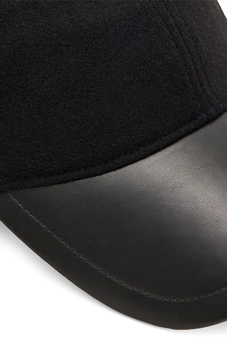 WOOL LEATHER BB CAP BLACK 5