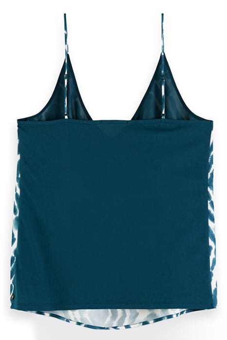 CAMISOLE WOVEN FRONT JERSEY BACK DISCO TIE DYE BOTTLE GREEN 5