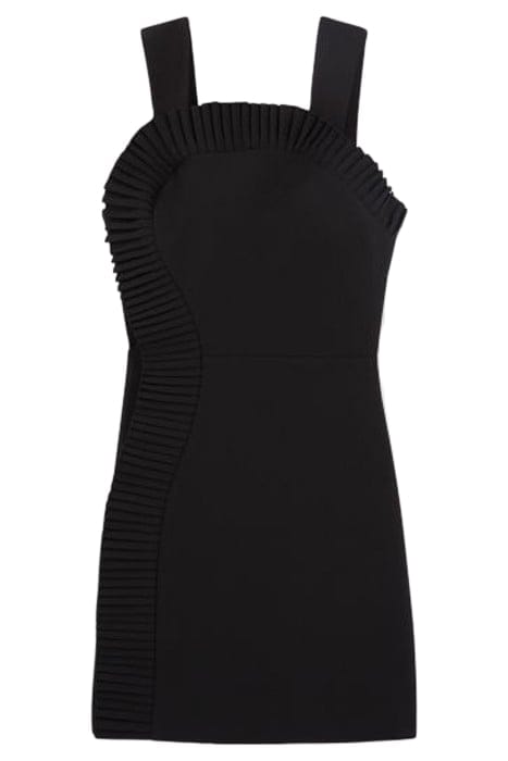 ROBE COURTE DOS NU AVEC FROUFROUS EN ROMANTIC CREPE BLACK 3