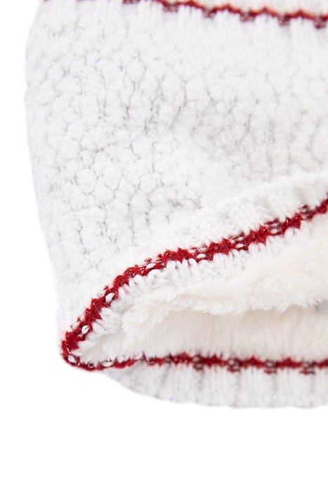 BABY GIRLS’ ECRU KNIT APPLE-HEART BEANIE & SNOOD OFF-WHITE 4