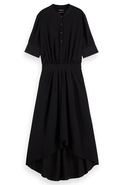MIDI DRESS WITH HIGH LOW HEM BLACK 3