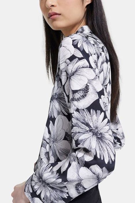 CHEMISE MANCHES LONGUES PRINT ROMANTIC GARDEN BLACK WHITE 5