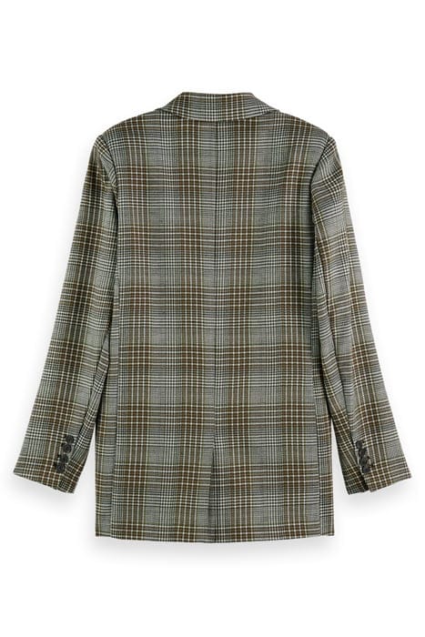 WOOL BLEND SINGLE BREASTED BOYFRIEND BLAZER PRINCE OF WALES  2