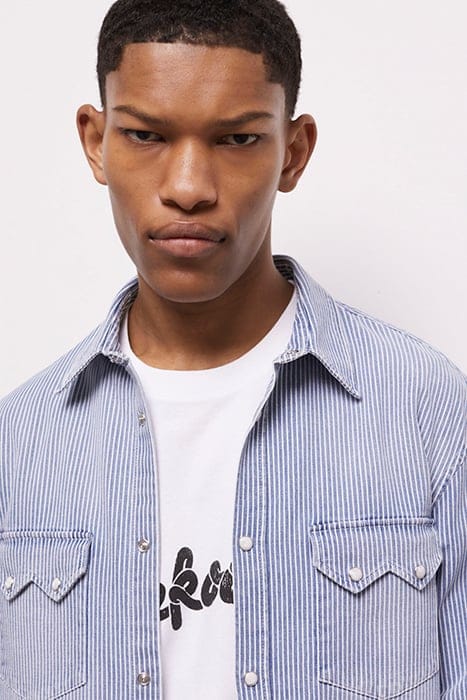 CHEMISE DENIM À RAYURE BLUE DENIM 6