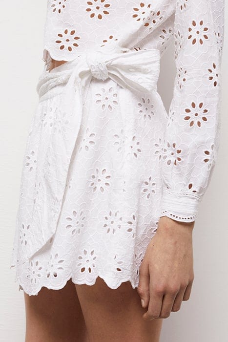 JUPE COURTE ELASTIQUEE EN BRODERIES ANGLAISES WHITE 6