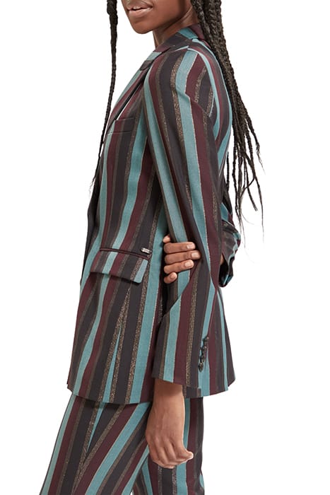 STRIPED DOUBLE BREASTED BLAZER HERITAGE LUREX STRIPE 8