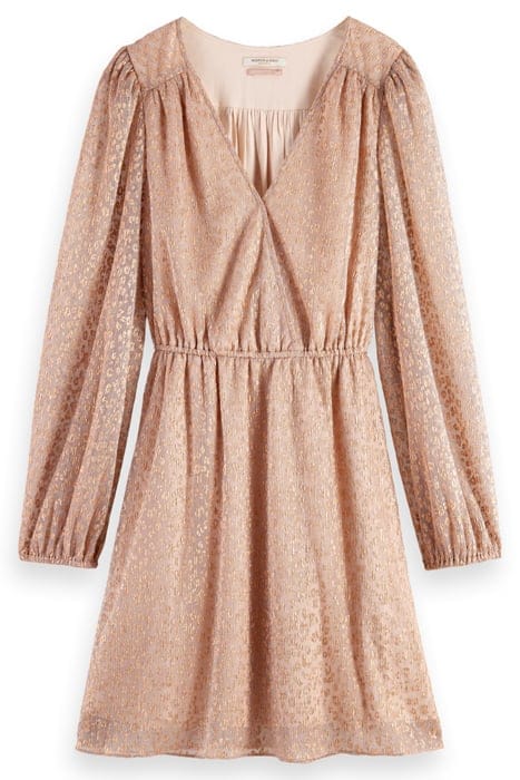 BALLOON SLEEVE MINI DRESS METALLIC ROSE 4