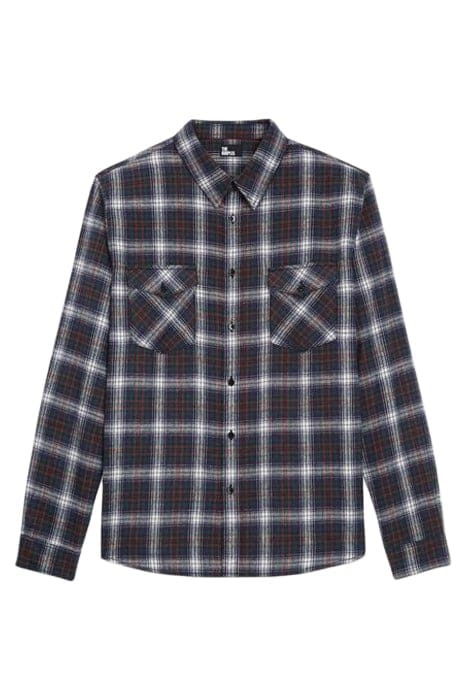 CHEMISE DROITE A CARREAUX AVEC POCHE PLAQUEES BOTTLE GREEN 3