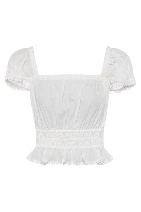ALMO COTTON SQUARE NECK TOP WHITE 3