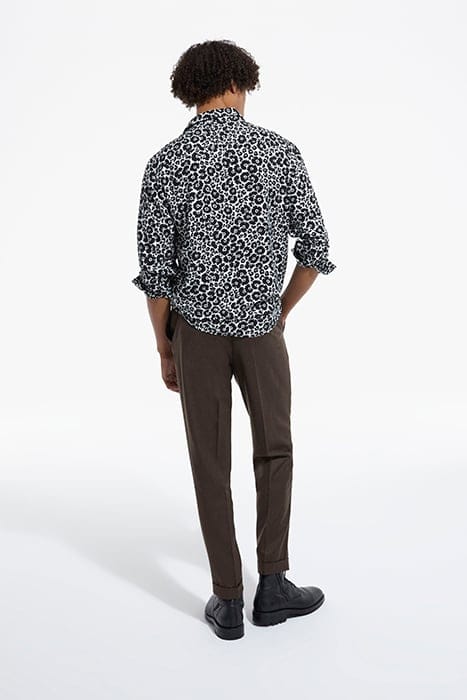 CHEMISE SLIM DECINTREE PRINTEE BICOLORE BLACK WHITE 4