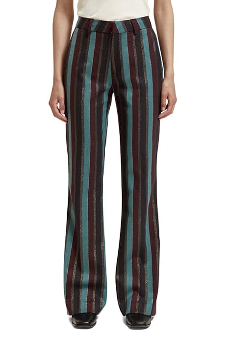 VIOLET - GLITTER STRIPE HIGH RISE FLARE PANT HERITAGE LUREX  1