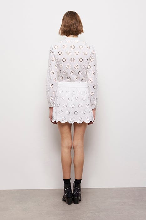 JUPE COURTE ELASTIQUEE EN BRODERIES ANGLAISES WHITE 3