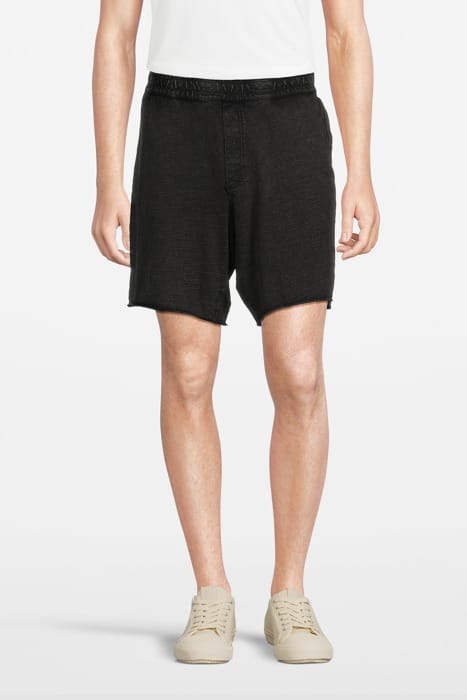 LANCASTER HIGHTWIST SLUB COTTON SHORTS W BLACK 1