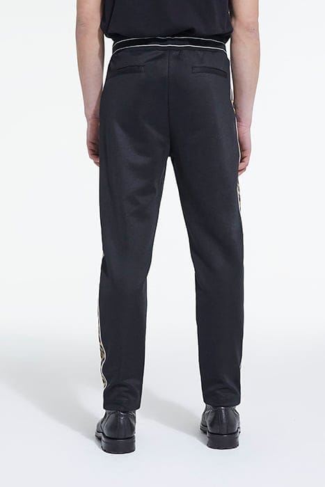 JOGGING AVEC BANDES COTES CONTRASTEES ET PIPING BLACK / LEOP 2