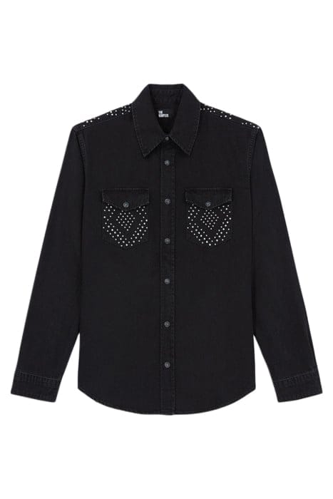 CHEMISE WESTERN BLACK DENIM AVEC STUD BLACK WASHED 1