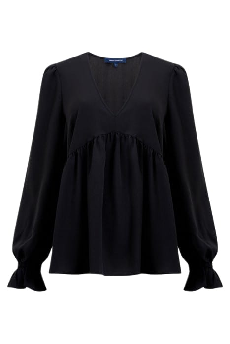CREPE LIGHT V NECK TOP BLACK 3