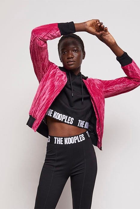 BLOUSON EN VELOUR CRINKLE PINK 1