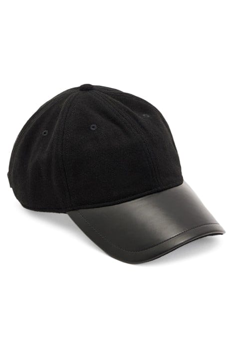 WOOL LEATHER BB CAP BLACK 1