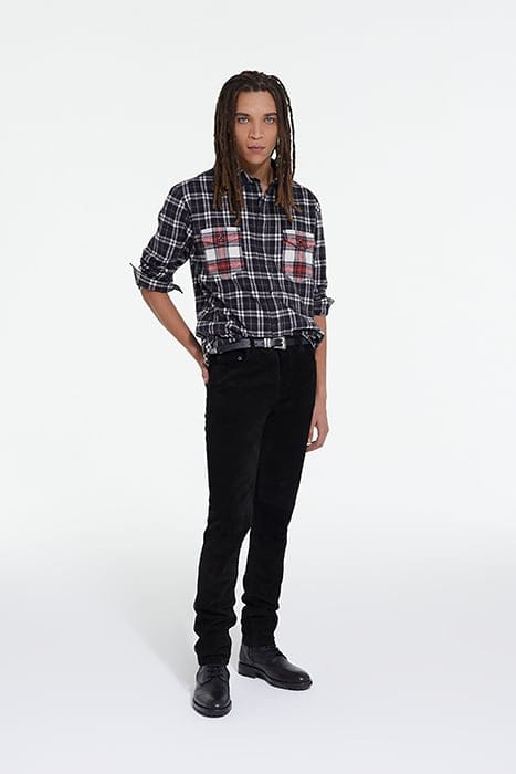 CHEMISE DROITE A CARREAUX POCHES CONTRASTEES BLACK 3