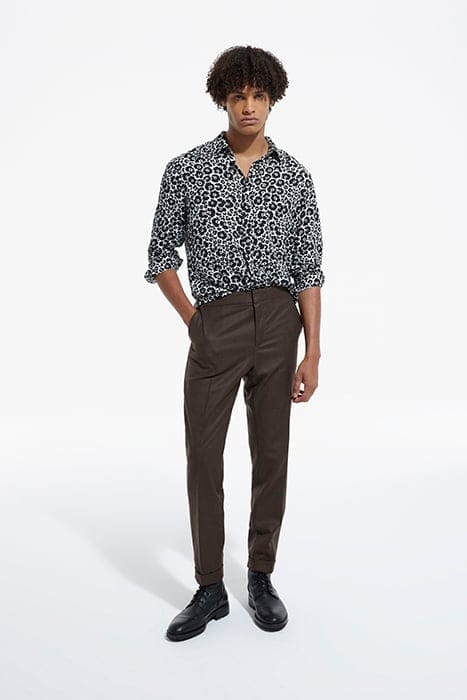 CHEMISE SLIM DECINTREE PRINTEE BICOLORE BLACK WHITE 3
