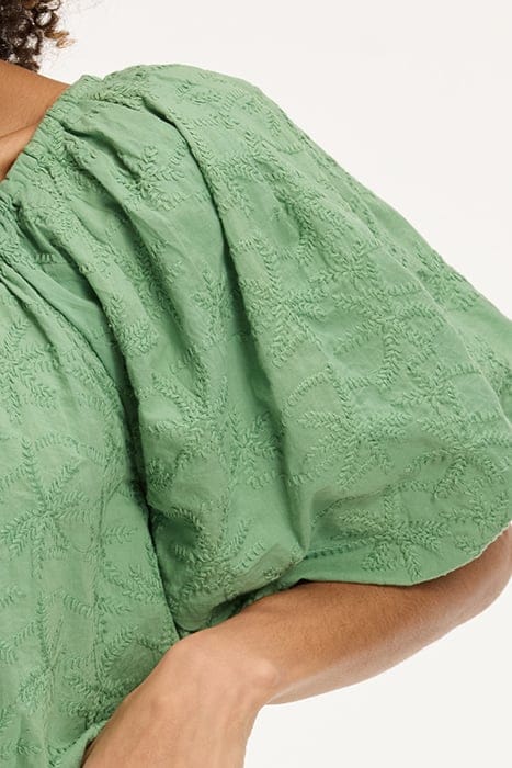 LADIES ELZA BLOUSE 3D PALM EMBRO GREEN GREEK PALM 10
