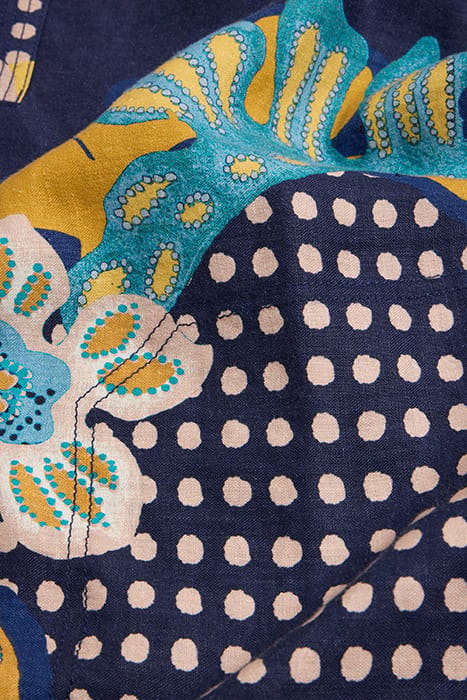 JUNE LINEN SHIFT DRE NAVY PRINTED 7