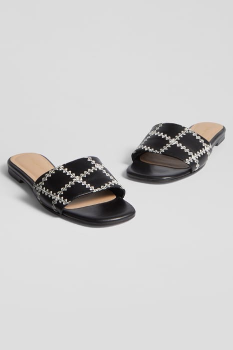 FLS HEMA WHIPSTITCH SANDAL BLACK 3