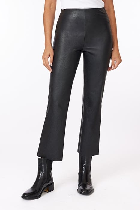 FAUX LEATHER CROP FLARE BLACK 1