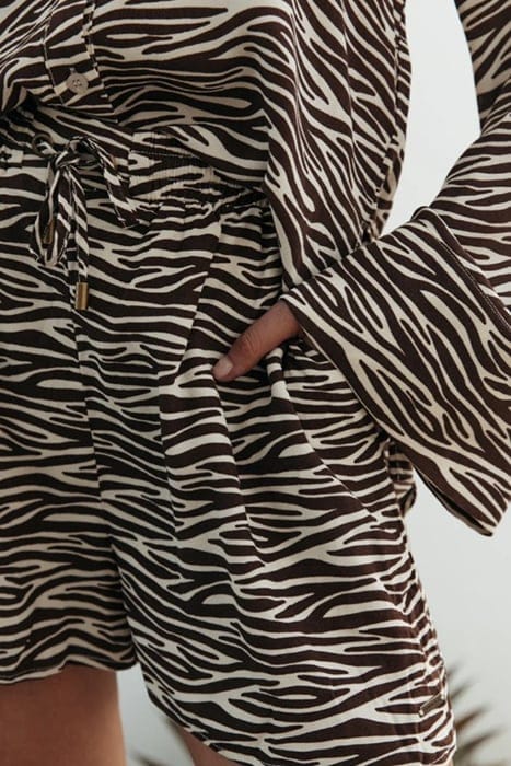 TILLY ZEBRA SLIT SHORT DARK BROWN 3