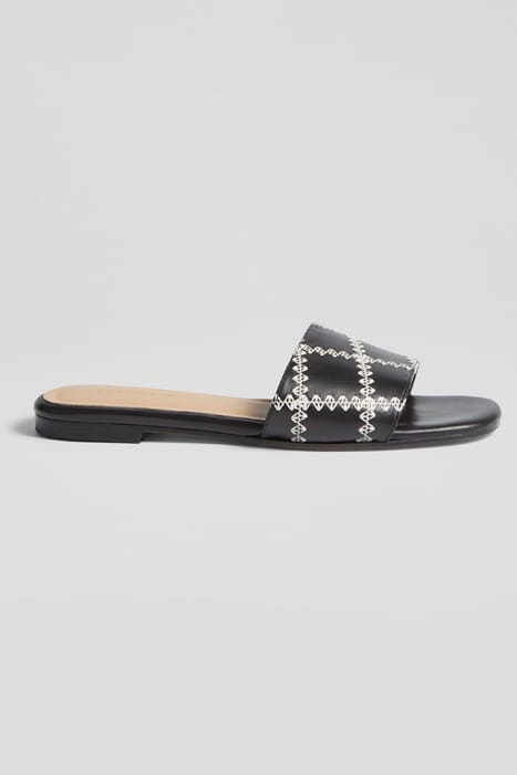 FLS HEMA WHIPSTITCH SANDAL BLACK 1