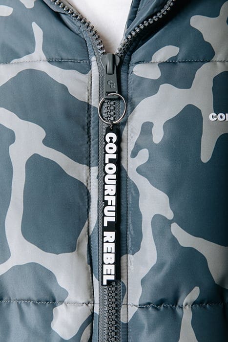 FINCH CLEAN CAMO PUFFER JACKET DARK GREY 4
