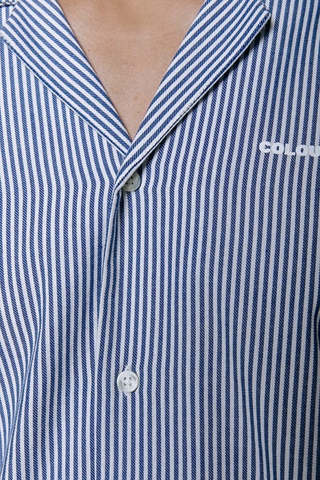 EZRA BOULEVARD STRIPES SHORT SLEEVE SHIRT WHITE/BLUE 3