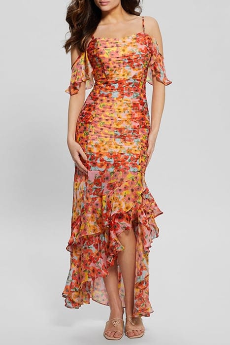 GUESS ECO SS JULIANA DRESS BOTANICAL SUNRAYS PR 1