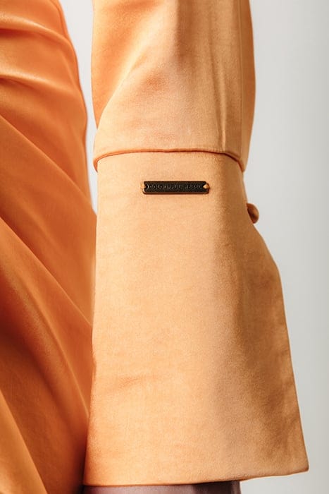 METTE SATIN WRAP DRESS LS RUST ORANGE 5