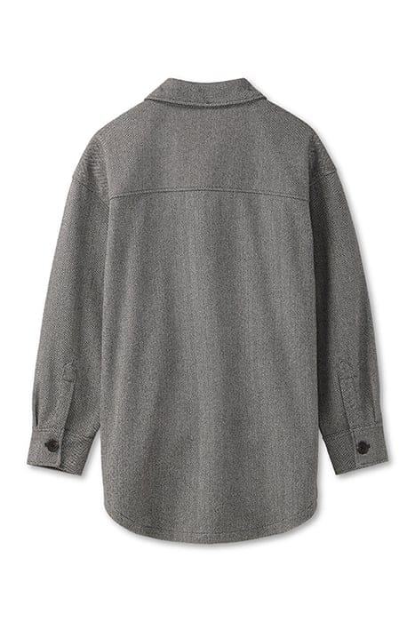 KNIT HERRINGBONE SHIRT JACKET GREY HERRINGBONE 4