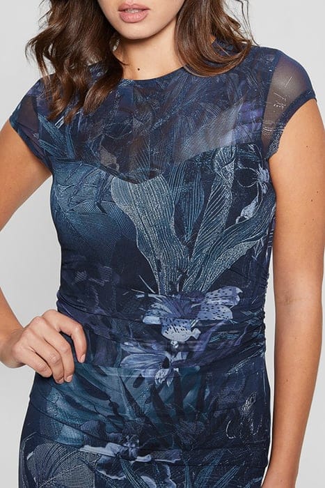 GUESS ECO SS AIDA DRESS ETCHED TROPICAL PRIN 5