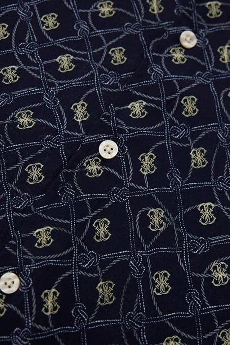 GUESS ECO SS COLLIN AOP SHIRT SMART BLUE ROPE SMAL 7