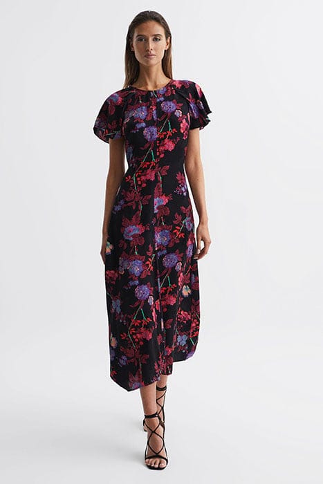 LENI MIDI DRESS BLACK/PINK 2