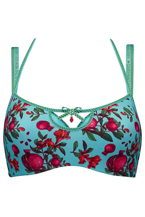 FORBIDDEN FRUIT POMEGRANATE PRINT PLUNGE BALCONY BRA 4