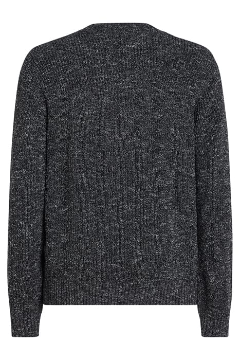 MOULINE EFFECT MOCK NECK BLACK/WHITE 2
