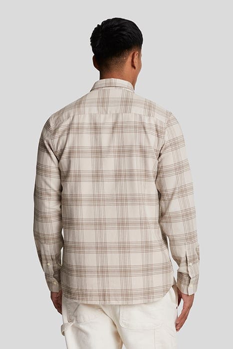 TONAL CHECK FLANNEL SHIRT LIGHT MIST/ HERITAGE TAUPE 2