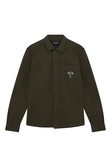 1874 BRUSHED COTTON OVERSHIRT WILTON GREEN 4