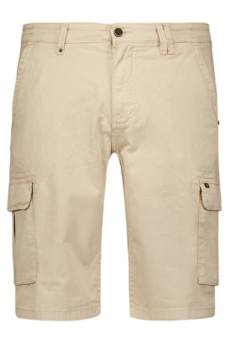 SHORT CARGO GARMENT DYED + STONE WASHED STRETCH CEMENT 4