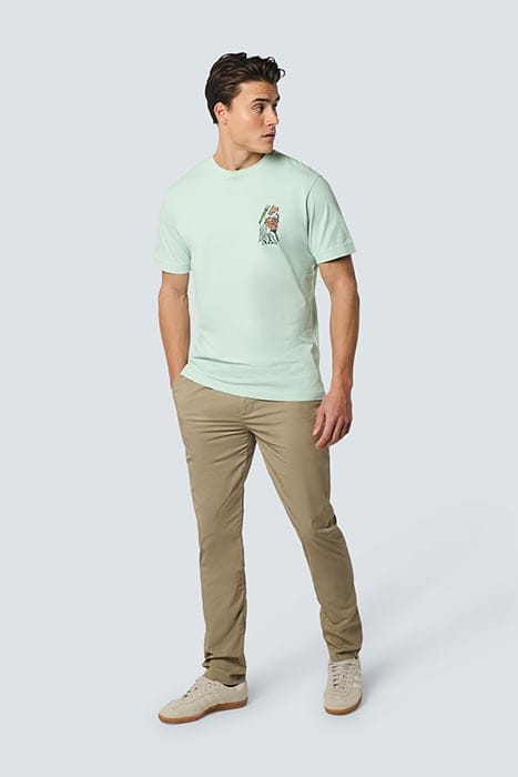 T-SHIRT CREWNECK PLACED PRINTS GARMENT DYED SLUB MINT 3
