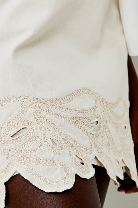 ATEENA TWILL EMBROIDERED SKIRT ECRU 4
