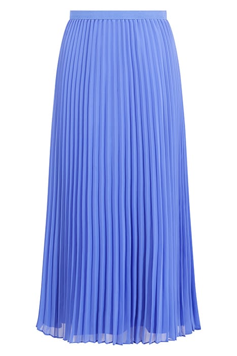 PLEATED SOLID MIDI SKIRT BAJA BLUE 4