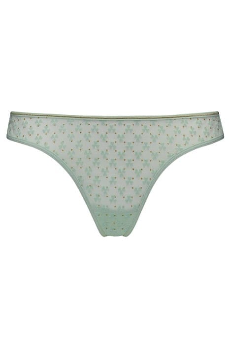 LUCKY CLOVER GREEN CLOVER GOLD THONG 3
